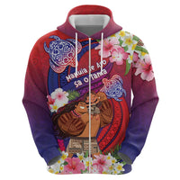 Personalised Samoa Father's Day Zip Hoodie Happy Father And Child