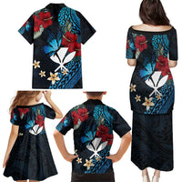 Hawaii Butterfly Family Matching Puletasi and Hawaiian Shirt Kanaka Maoli Mix Hibiscus DT04 - Polynesian Pride