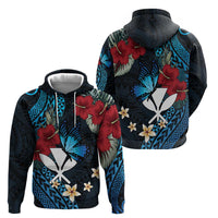 Hawaii Butterfly Hoodie Kanaka Maoli Mix Hibiscus