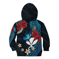 Hawaii Butterfly Kid Hoodie Kanaka Maoli Mix Hibiscus DT04 - Polynesian Pride