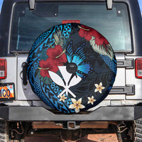 Hawaii Butterfly Spare Tire Cover Kanaka Maoli Mix Hibiscus DT04 Black - Polynesian Pride