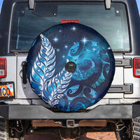 New Zealand Matariki Spare Tire Cover Maori Koru Mix Silver Fern DT04 Blue - Polynesian Pride