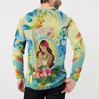 Personalised Hawaii Mother's Day Button Sweatshirt I Love You Mom