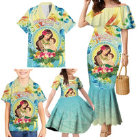 Personalised Hawaii Mother's Day Family Matching Mermaid Dress and Hawaiian Shirt I Love You Mom DT04 - Polynesian Pride