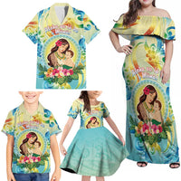 Personalised Hawaii Mother's Day Family Matching Off Shoulder Maxi Dress and Hawaiian Shirt I Love You Mom DT04 - Polynesian Pride