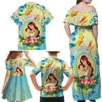 Personalised Hawaii Mother's Day Family Matching Off Shoulder Maxi Dress and Hawaiian Shirt I Love You Mom DT04 - Polynesian Pride