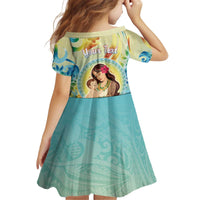 Personalised Hawaii Mother's Day Kid Short Sleeve Dress I Love You Mom