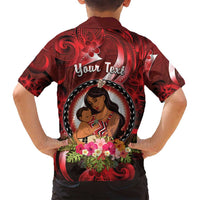Personalised New Zealand Mother's Day Family Matching Off Shoulder Maxi Dress and Hawaiian Shirt I Love You Mom DT04 - Polynesian Pride