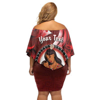 Personalised New Zealand Mother's Day Family Matching Off Shoulder Short Dress and Hawaiian Shirt I Love You Mom DT04 - Polynesian Pride
