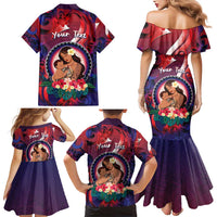 Personalised Samoa Mother's Day Family Matching Mermaid Dress and Hawaiian Shirt I Love You Mom DT04 - Polynesian Pride