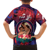 Personalised Samoa Mother's Day Family Matching Off The Shoulder Long Sleeve Dress and Hawaiian Shirt I Love You Mom DT04 - Polynesian Pride