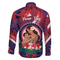 Personalised Samoa Mother's Day Family Matching Off The Shoulder Long Sleeve Dress and Hawaiian Shirt I Love You Mom DT04 - Polynesian Pride
