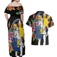 Filipinos Lapu-Lapu Hero Philippines Couples Matching Off Shoulder Maxi Dress and Hawaiian Shirt Hibiscus Flowers Style DT04 - Polynesian Pride