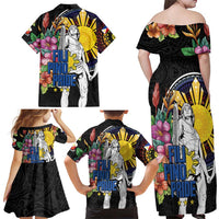 Filipinos Lapu-Lapu Hero Philippines Family Matching Off Shoulder Maxi Dress and Hawaiian Shirt Hibiscus Flowers Style DT04 - Polynesian Pride
