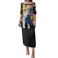 Filipinos Lapu-Lapu Hero Philippines Family Matching Puletasi and Hawaiian Shirt Hibiscus Flowers Style DT04 Mom's Dress Black - Polynesian Pride