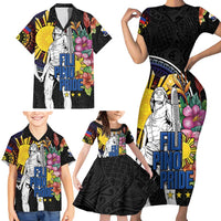Filipinos Lapu-Lapu Hero Philippines Family Matching Short Sleeve Bodycon Dress and Hawaiian Shirt Hibiscus Flowers Style DT04 - Polynesian Pride