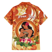 Personalised Tonga Mother's Day Family Matching Off The Shoulder Long Sleeve Dress and Hawaiian Shirt I Love You Mom