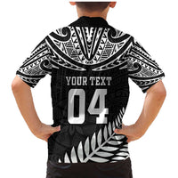 Custom New Zealand Rugby Family Matching Mermaid Dress and Hawaiian Shirt Silver Fern Maori Pattern DT04 - Polynesian Pride