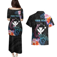 Personalised Hawaii Couples Matching Puletasi and Hawaiian Shirt Kanaka Maoli With Fish Hook DT04 - Polynesian Pride