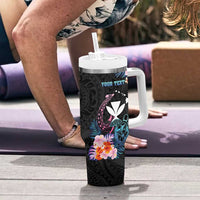 Personalised Hawaii Tumbler With Handle Kanaka Maoli With Fish Hook