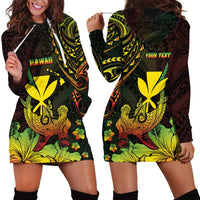 Personalised Hawaii Hoodie Dress Kanaka Maoli With Hammerhead Shark DT04 - Polynesian Pride