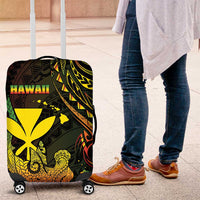 Hawaii Luggage Cover Kanaka Maoli With Hammerhead Shark DT04 Black - Polynesian Pride