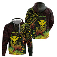 Personalised Hawaii Zip Hoodie Kanaka Maoli With Hammerhead Shark DT04 - Polynesian Pride