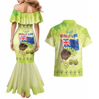 New Zealand Kiwi Couples Matching Mermaid Dress and Hawaiian Shirt I Just Really Like Kiwis DT04 - Polynesian Pride