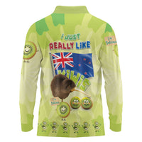 New Zealand Kiwi Long Sleeve Polo Shirt I Just Really Like Kiwis