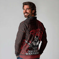 Hawaii Ikaika Warrior Long Sleeve Polo Shirt Hawaiian Tribal Tattoo DT04 - Polynesian Pride