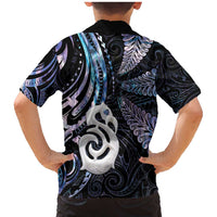 New Zealand Aotearoa Family Matching Mermaid Dress and Hawaiian Shirt Maori Hei Manaia Purple Paua Shell DT04 - Polynesian Pride