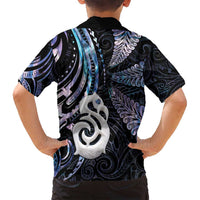 New Zealand Aotearoa Family Matching Puletasi and Hawaiian Shirt Maori Hei Manaia Purple Paua Shell DT04 - Polynesian Pride