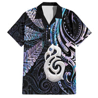 New Zealand Aotearoa Family Matching Tank Maxi Dress and Hawaiian Shirt Maori Hei Manaia Purple Paua Shell DT04 Dad's Shirt - Short Sleeve Purple - Polynesian Pride