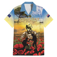 New Zealand ANZAC Day Family Matching Mermaid Dress and Hawaiian Shirt The Ode Remembrance And Poppy DT04 Dad's Shirt - Short Sleeve Yellow - Polynesian Pride
