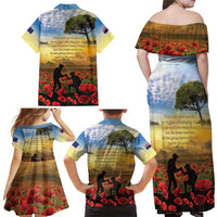 New Zealand ANZAC Day Family Matching Off Shoulder Maxi Dress and Hawaiian Shirt The Ode Remembrance And Poppy DT04 - Polynesian Pride