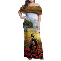 New Zealand ANZAC Day Family Matching Off Shoulder Maxi Dress and Hawaiian Shirt The Ode Remembrance And Poppy DT04 Mom's Dress Yellow - Polynesian Pride