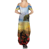 New Zealand ANZAC Day Summer Maxi Dress The Ode Remembrance And Poppy DT04 - Polynesian Pride