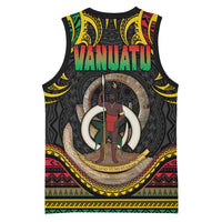 Vanuatu Language Week Basketball Jersey Boar Tusk Warrior Tribal Floral Pattern
