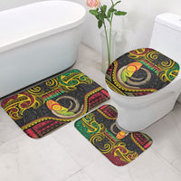Vanuatu Language Week Bathroom Set Boar Tusk Warrior Tribal Floral Pattern