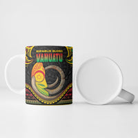 Vanuatu Language Week Ceramic Mug Boar Tusk Warrior Tribal Floral Pattern