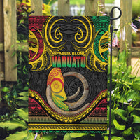 Vanuatu Language Week Garden Flag Boar Tusk Warrior Tribal Floral Pattern