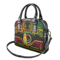 Vanuatu Language Week Shoulder Handbag Boar Tusk Warrior Tribal Floral Pattern