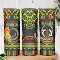 Vanuatu Language Week Skinny Tumbler Boar Tusk Warrior Tribal Floral Pattern