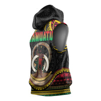 Vanuatu Language Week Sleeveless Hoodie Boar Tusk Warrior Tribal Floral Pattern