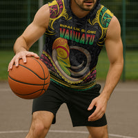Vanuatu Language Week Sleeveless Hoodie Boar Tusk Warrior Tribal Floral Pattern