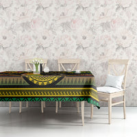 Vanuatu Language Week Tablecloth Boar Tusk Warrior Tribal Floral Pattern
