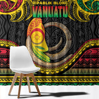 Vanuatu Language Week Window Curtain Boar Tusk Warrior Tribal Floral Pattern