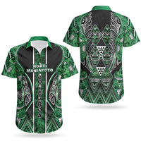Aotearoa Ngati Maniapoto Couples Matching Short Sleeve Bodycon Dress and Hawaiian Shirt Maori Tribal Green Paua Shell Pattern DT05 - Polynesian Pride