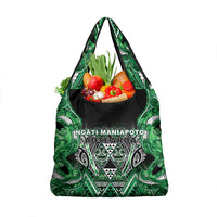 Aotearoa Ngati Maniapoto Grocery Bag Maori Tribal Green Paua Shell Pattern DT05 1-pack One Size Green - Polynesian Pride