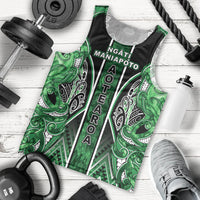 Aotearoa Ngati Maniapoto Men Tank Top Maori Tribal Green Paua Shell Pattern DT05 - Polynesian Pride